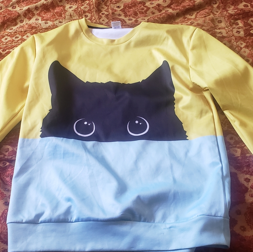 Black cat retro hoodie